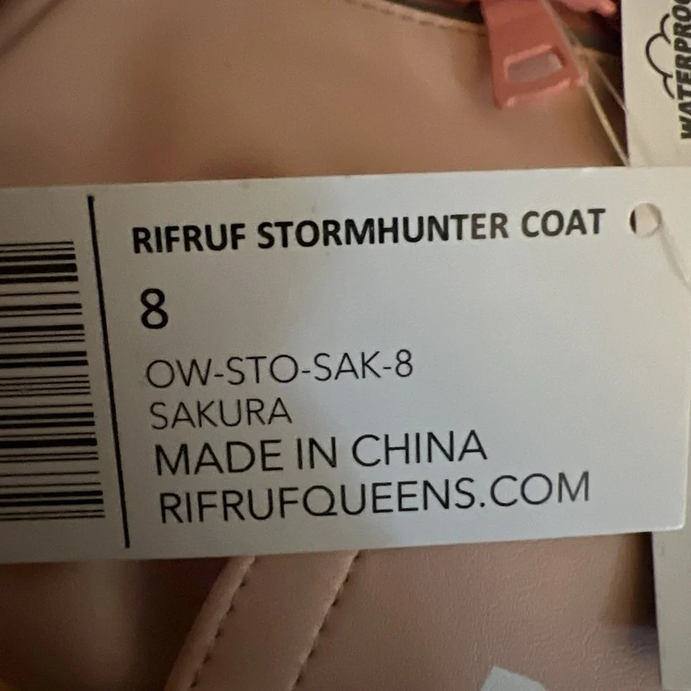 RIFRUF Pink/White‎ Stormhunter Dog Raincoat, Sakura, 8 (XS)